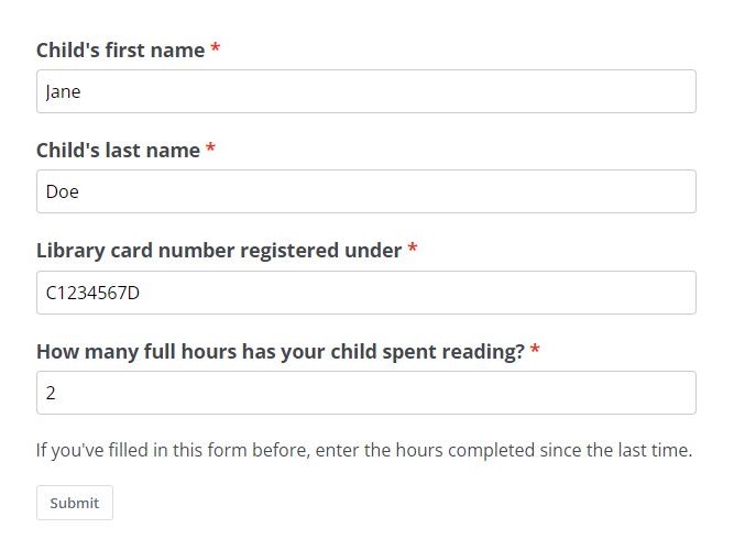 reading log step 2