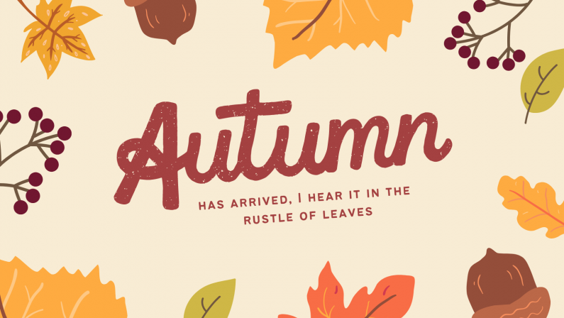 Red Yellow and Cream Leaves Illustration Autumn Facebook Cover