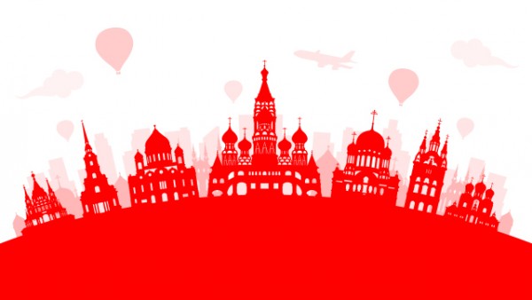 Russia in red colour