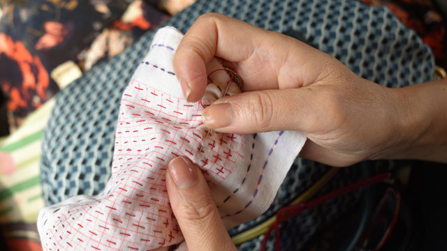 Beginners Sashiko tile