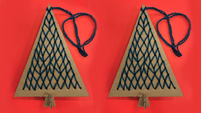 Embroidered Card Xmas Tree tile