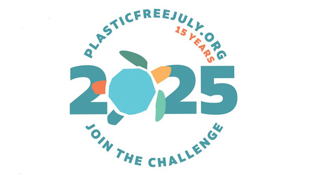 Plastic Free July 2025 Logo asking people to join the challenge.