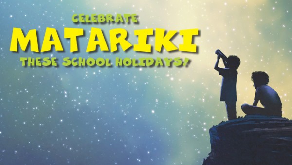 Celebrate Matariki these school holidays. Kids using telescope.