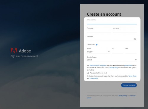 Create an account - ADE