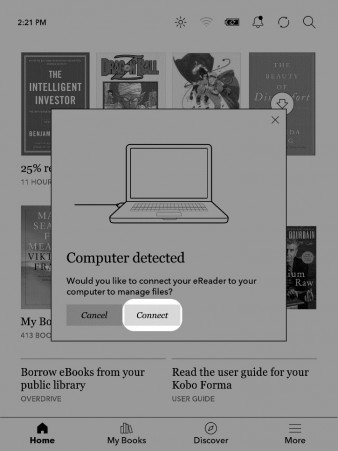 Computer detected - Kobo screen